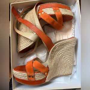 Authentic Jimmy Choo Perry Wedge Sandal Suede